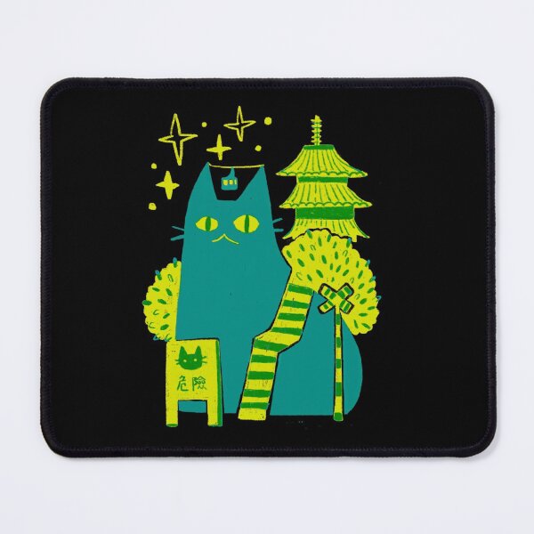 Item preview, cat with Japanese architecture and star designed and sold by wakusei-design.