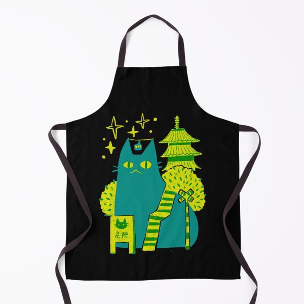 Item preview, cat with Japanese architecture and star designed and sold by wakusei-design.