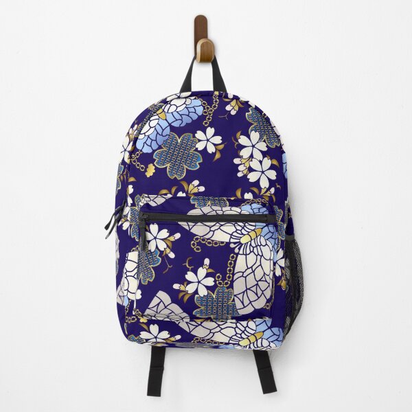Item preview, Japanese Pattern WAGARA of Butterfly with Blue Sakura Design designed and sold by monodesigns.