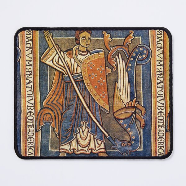 Item preview, ST. MICHAEL ARCHANGEL WITH DRAGON Antique Tapestry designed and sold by BulganLumini.