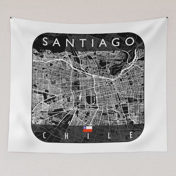 Item preview, SANTIAGO MAP CHILE designed and sold by hatimelhag.