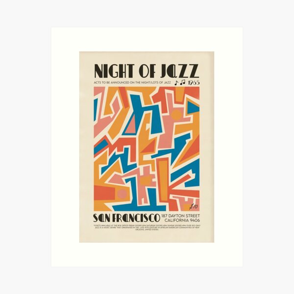 Night Of Jazz - San Francisco Poster Art Print