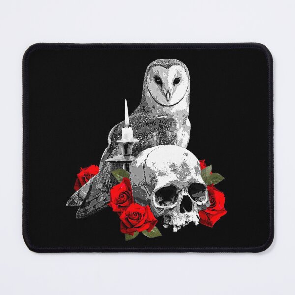 Item preview, Skull and Roses with Owl and lit Candle designed and sold by SpreadForSatan.