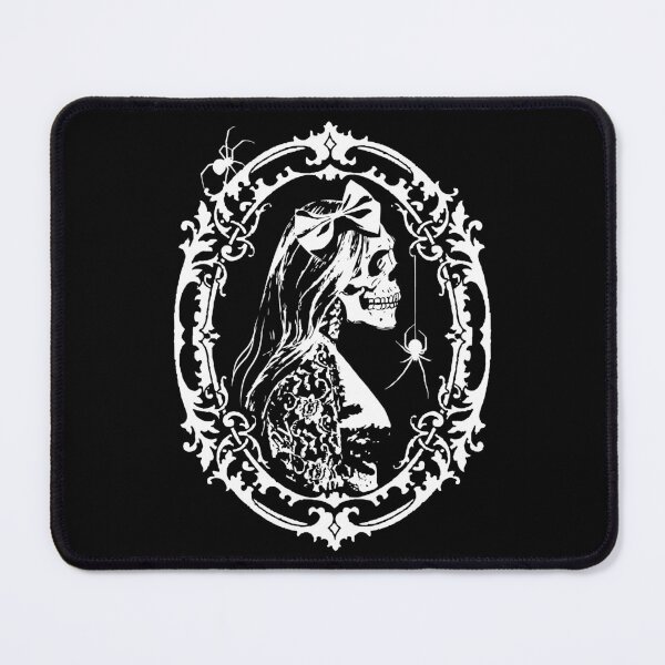 Item preview, Skeleton with Hair Bow in Ornate Frame with spiders designed and sold by SpreadForSatan.