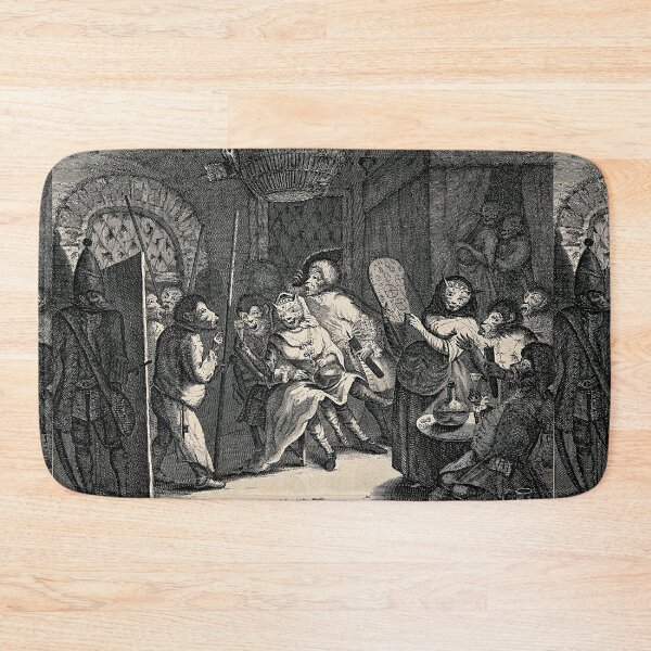 Item preview, Drunken anthropomorphic animal people - Vintage Medieval Etching designed and sold by Vintage Designs +.