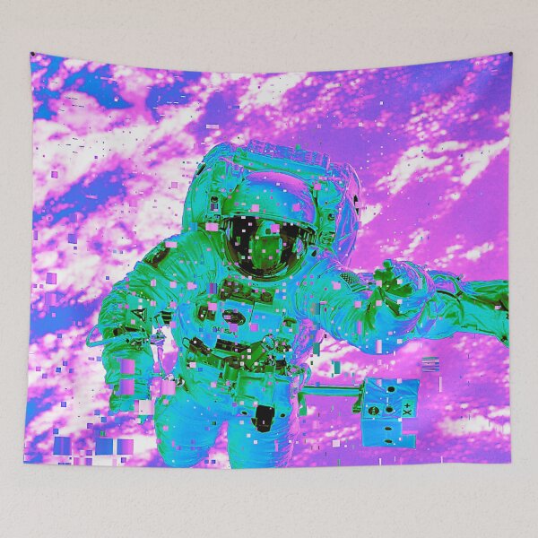 Item preview, Astronaut in Space Glitch Art designed and sold by glitchhub.