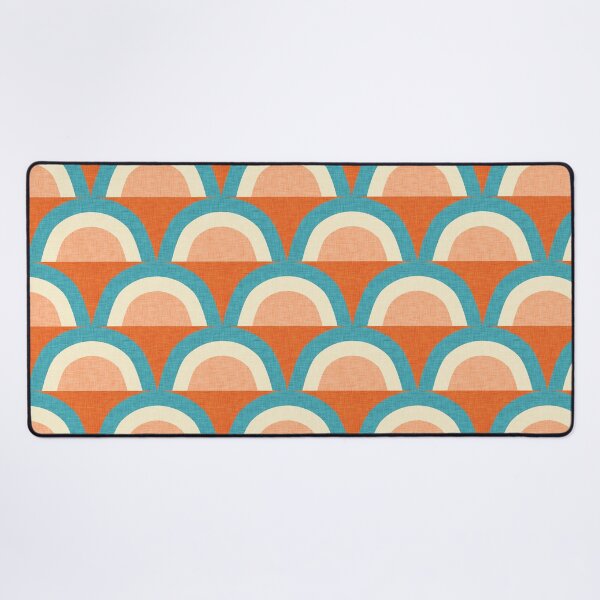 New Mid Mod Rainbow Magic Blue Orange #midcentury Desk Mat