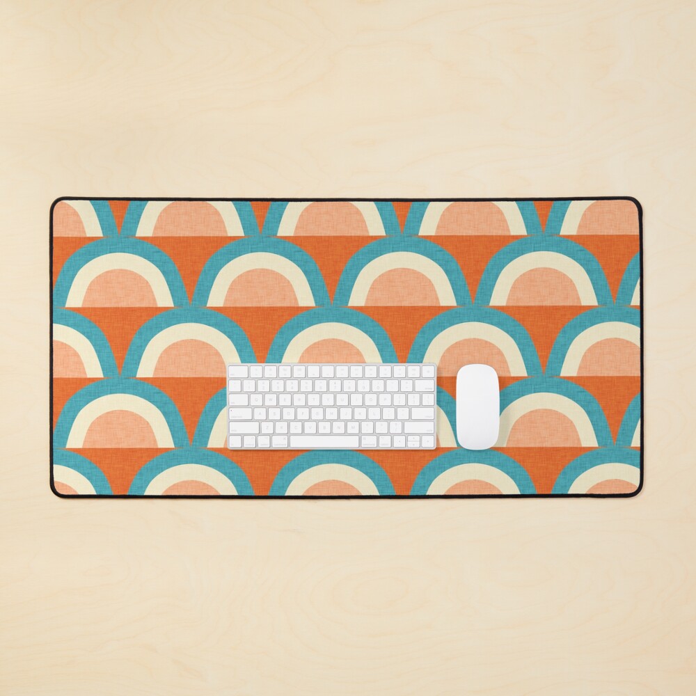 New Mid Mod Rainbow Magic Blue Orange #midcentury Mouse Pad
