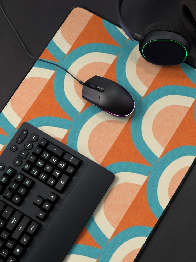 Alternate view of New Mid Mod Rainbow Magic Blue Orange #midcentury Mouse Pad
