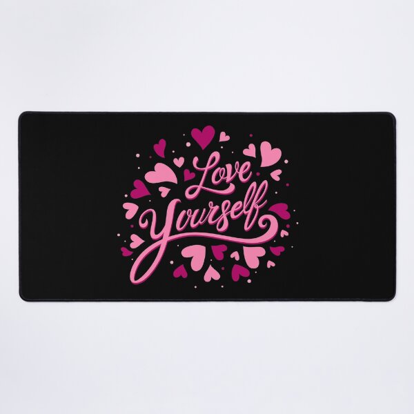 Item preview, Love Yourself with Red & Pink Hearts on Black designed and sold by ReesDesigns.