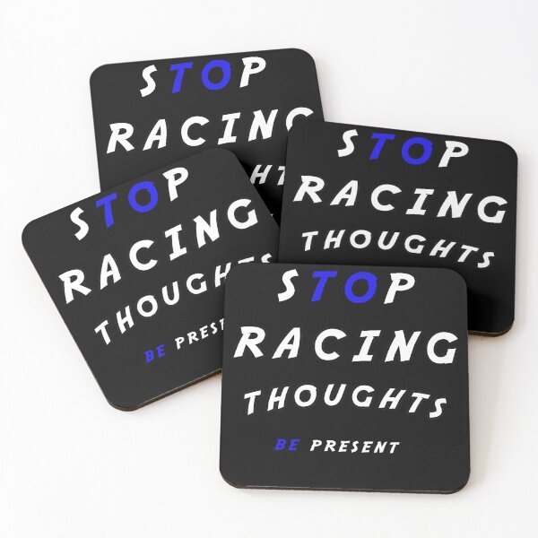 Item preview, stop racing thoughts be present motivational words designed and sold by twobillion.