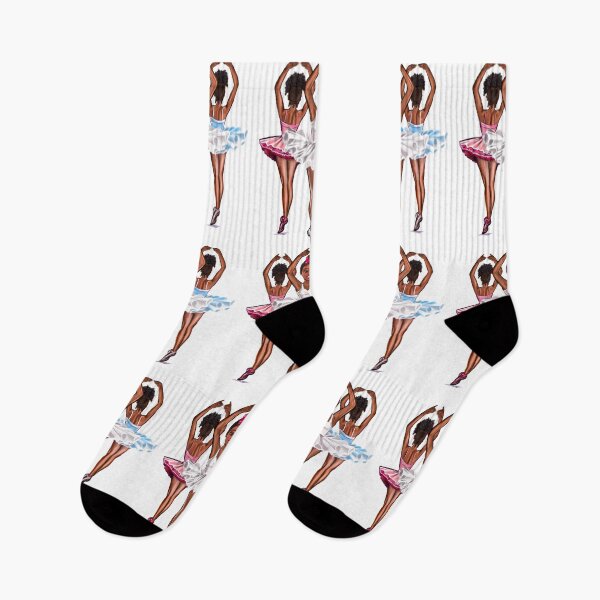 Item preview, African American ballerina - #009 brown skin ballerinas and a pink bow. Top 10 best Black girl gifts designed and sold by Artonmytee.