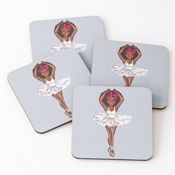 Item preview, Ballet dance - Ballerina in Pink bow coquette girly aesthetic - black girl with Afro hair and brown skin designed and sold by Artonmytee.