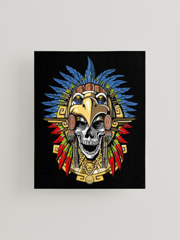 Lámina montada «Máscara de guerrero calavera de águila azteca» de  underheaven | Redbubble