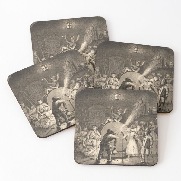 Item preview, Drunk anthro cats - Medieval etching designed and sold by Vintage Designs +.