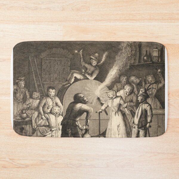 Artikelvorschau, Drunk anthro cats - Medieval etching entworfen und verkauft von Vintage Designs +.