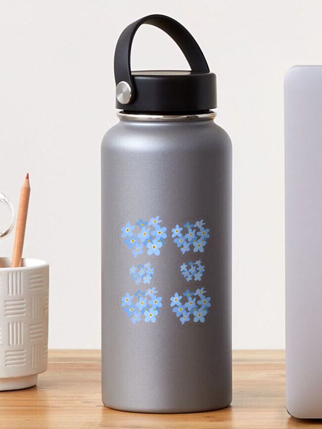 Pretty in Blue Flowers Water Bottle – Humbled Creations Within
