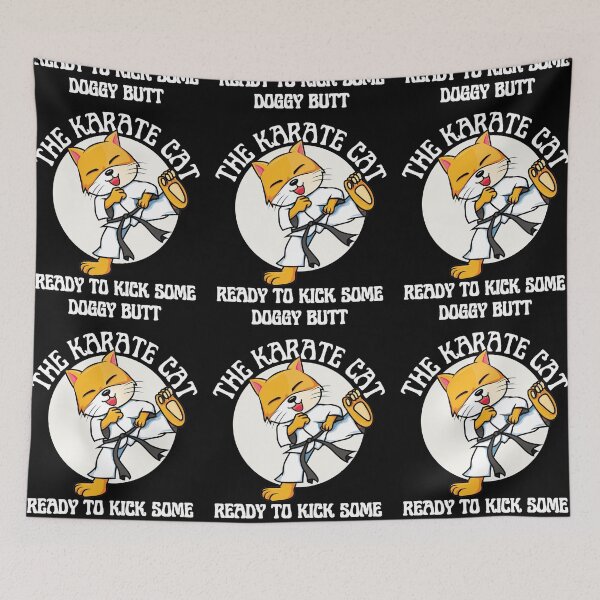 Item preview, The Karate Cat Ready To Kick Some Doggy Butt designed and sold by RGRamsey.