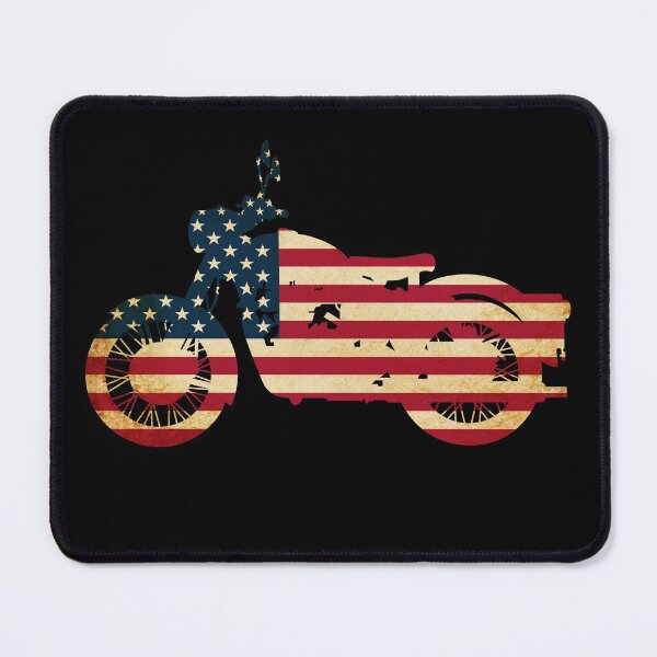 Item preview, American Flag with Motorcycle in Classic Style designed and sold by Vasabi88.