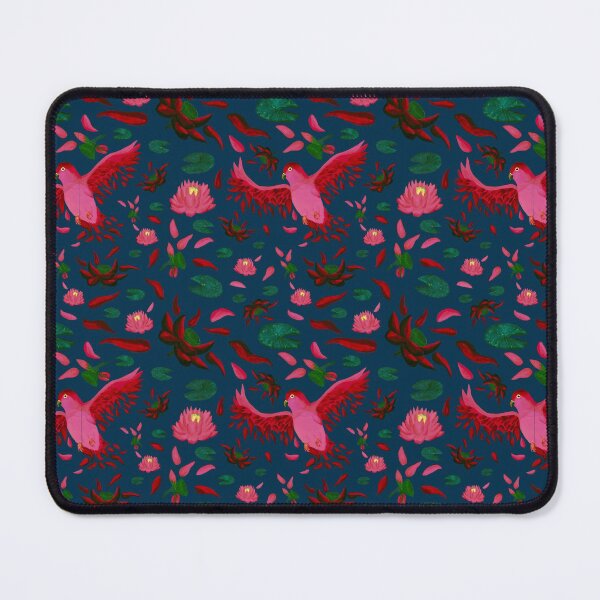 Item preview, From Lotus to Lovebird Pattern - Sunset Pink & Turquoise  designed and sold by EcoElsa.