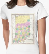 Vintage Map of Indiana (1827) Women's Fitted T-Shirt
