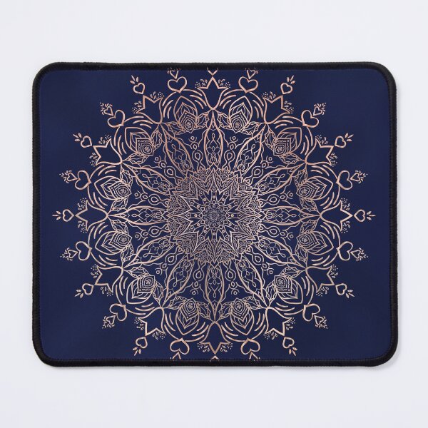 Item preview, Navy Blue and Rose Pink Tulip Boho Mandala designed and sold by Eng-Sun.