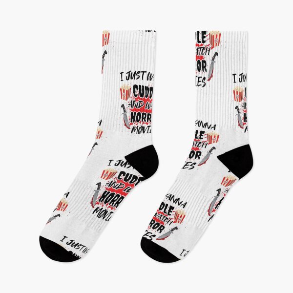 Item preview,  Funny Watch Horror Movies Halloween - I Just Want To Cuddle And Watch Horror Movies - Popcorn Want To Cuddle And Watch Horror  designed and sold by Run to Creations.