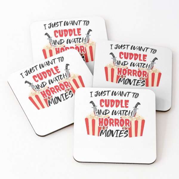 Item preview,  Funny Watch Horror Movies Halloween - I Just Want To Cuddle And Watch Horror Movies - Popcorn Want To Cuddle And Watch Horror  designed and sold by Run to Creations.