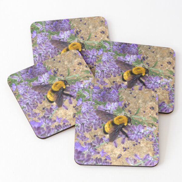 Item preview, Fuzzy Bumblebee on Purple Flowers designed and sold by KR Art Studio.