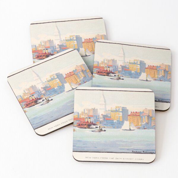 Item preview, Vintage New York Postcard New York from the 34th Street Ferry (1914) by Rachael Robinson Elmer designed and sold by Designedbysm.