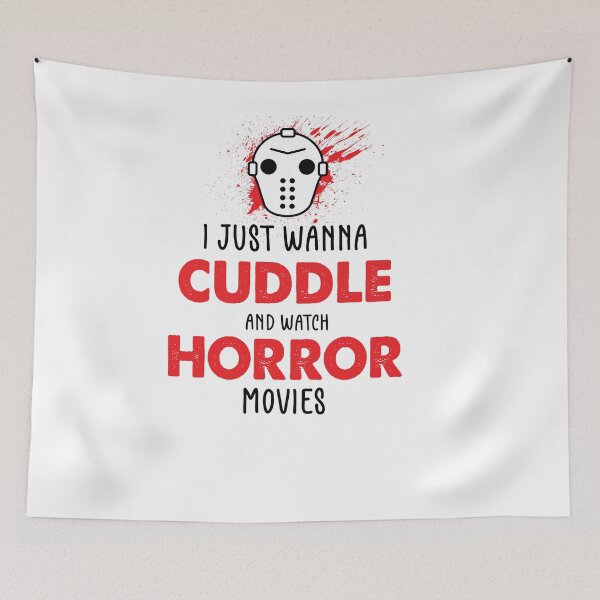 Item preview, I Just Want To Cuddle And Watch Horror Movies - Popcorn Want To Cuddle And Watch Horror - Scary Funny Halloween With Pumpkin designed and sold by Run to Creations.