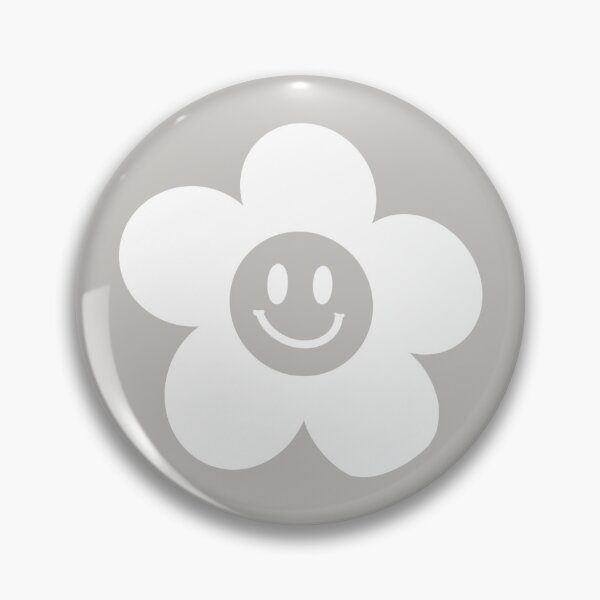 Item preview, White smiley face flower designed and sold by sylviekpdx.