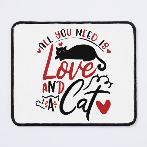 Item preview, All You Need Is Love And A Cat ( Black and Red ) designed and sold by RomeoSketches.