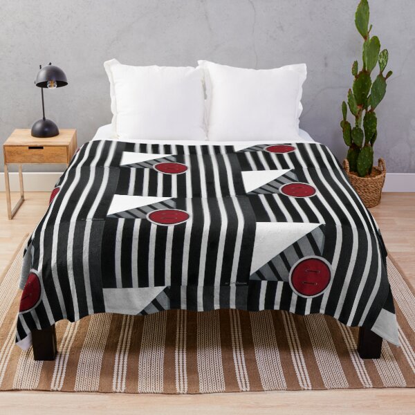 Item preview, Stripe with red button graphic geometry black white red gift designed and sold by G-M-Designs.