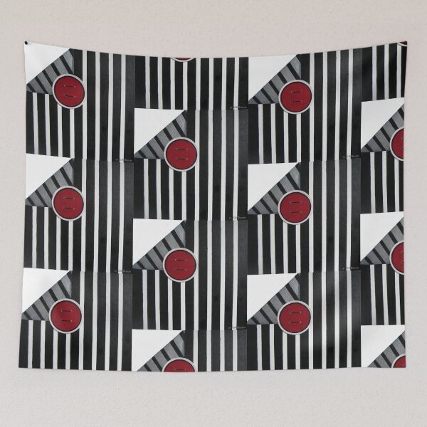 Item preview, Stripe with red button graphic geometry black white red gift designed and sold by G-M-Designs.