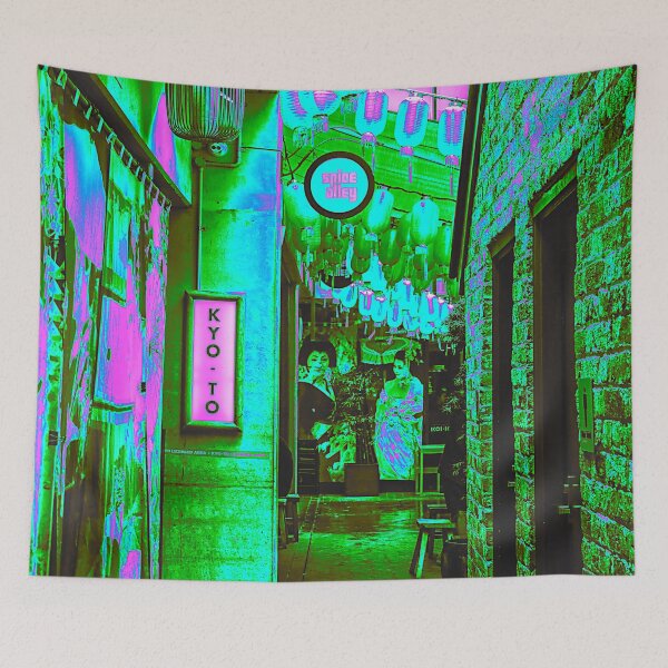 Item preview, Kyoto Japan City Alley with Geisha Vaporwave designed and sold by glitchhub.