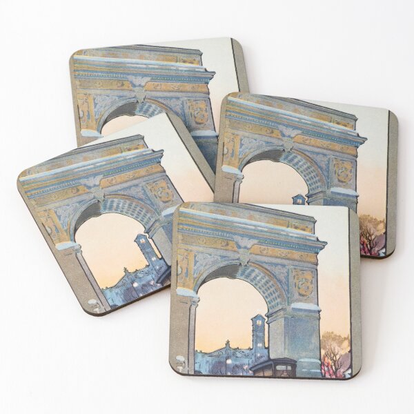 Item preview, Vintage New York Postcard Washington Arch at Winter Twilight (1914) by Rachael Robinson Elmer designed and sold by Designedbysm.