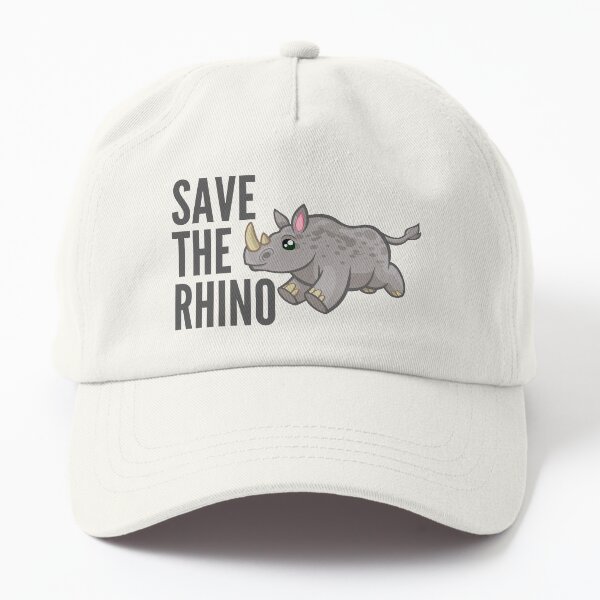 Save The Rhino - Cute Cartoon Illustration Dad Hat