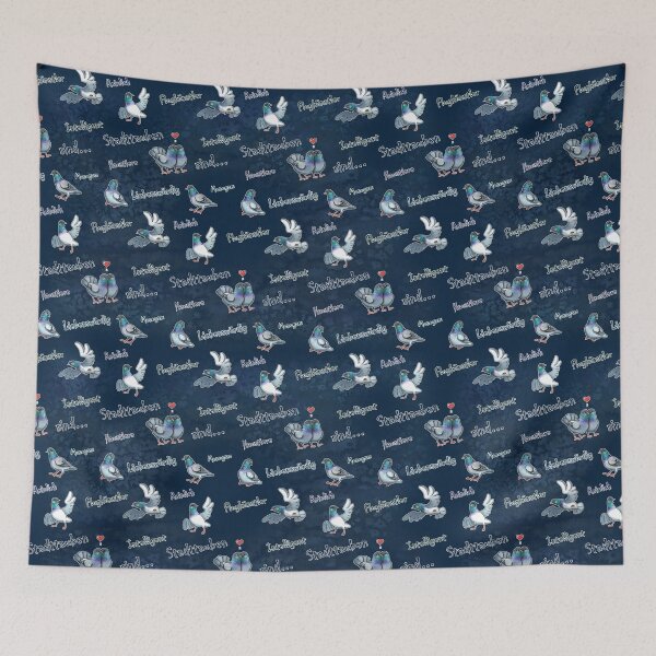 Item preview, Pigeon pattern blue designed and sold by Julia Klein.