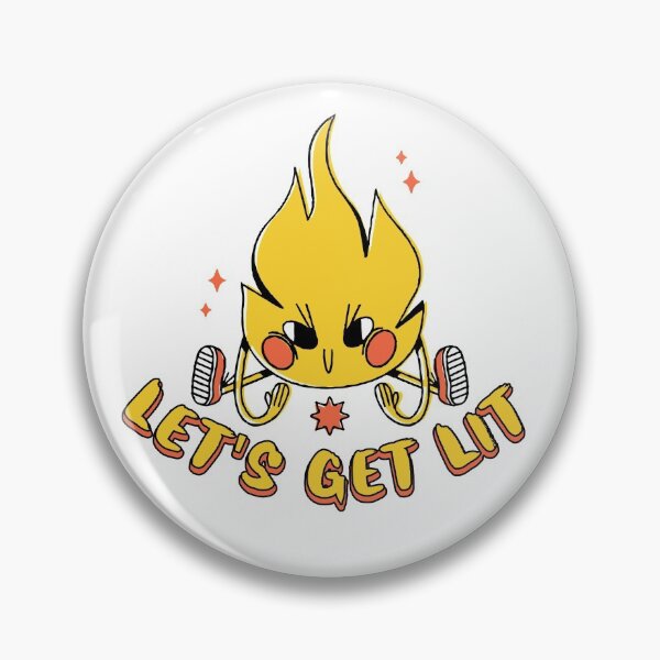 Item preview, Let's Get Lit - Cute Cartoon Flame designed and sold by MnEmzStudio.