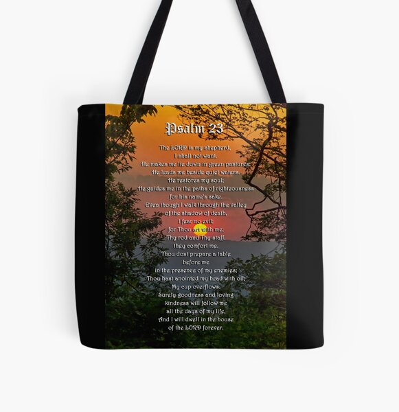  Christian Tote Bags for Women Beach Scene Psalm 23:1