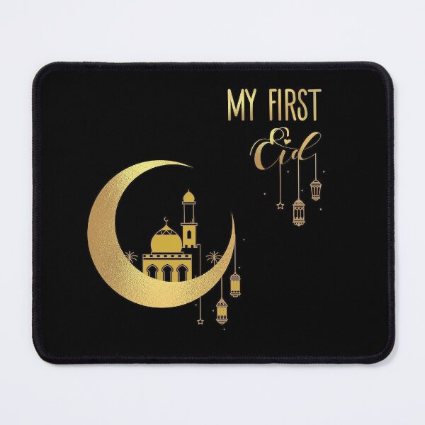 Item preview, My First Eid - Gold and Black background designed and sold by RomeoSketches.