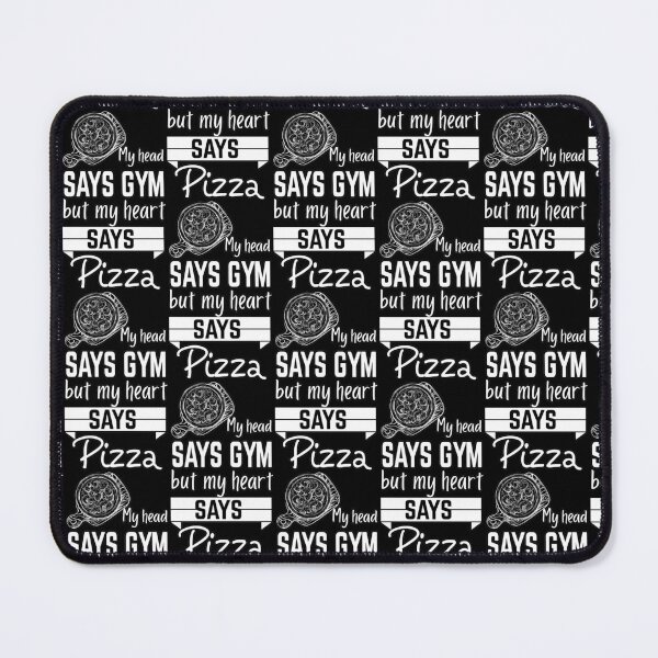 Item preview, My head says gym but my heart says pizza shirts gifts and products designed and sold by glitchman2.