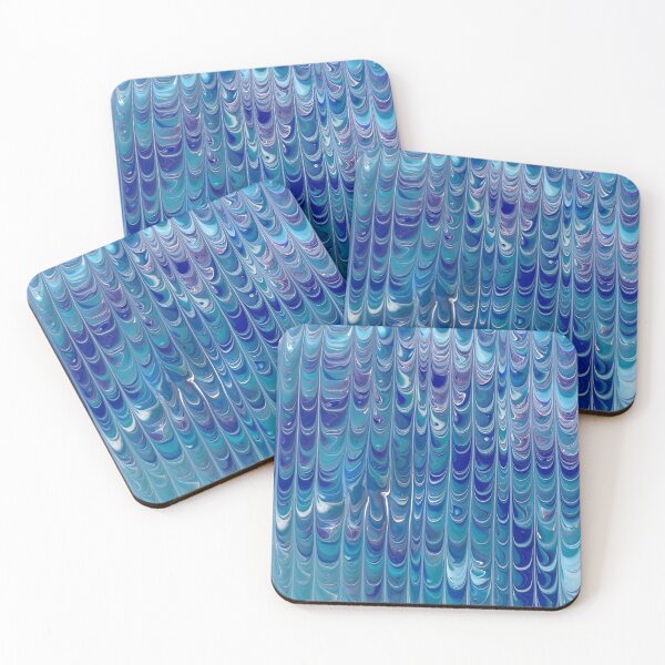 Item preview, Abstract Blue Falling Water Acrylic Pour Art designed and sold by Adelle Smith.