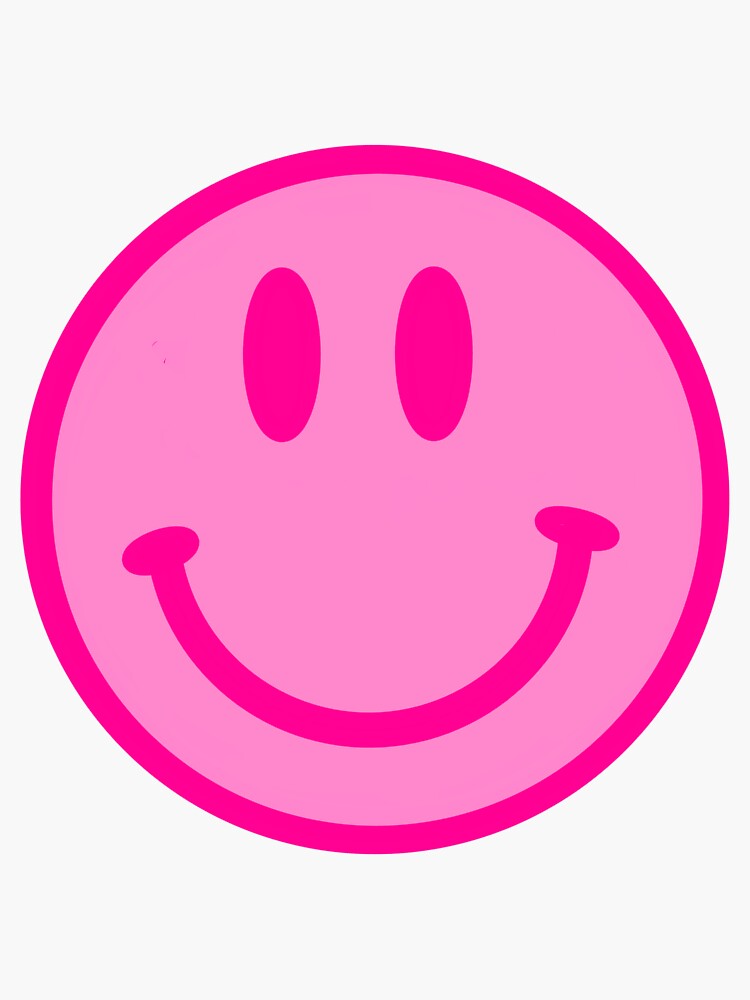 Hot Pink Smiley Face Sticker For Sale By Sydneyaderhold Redbubble