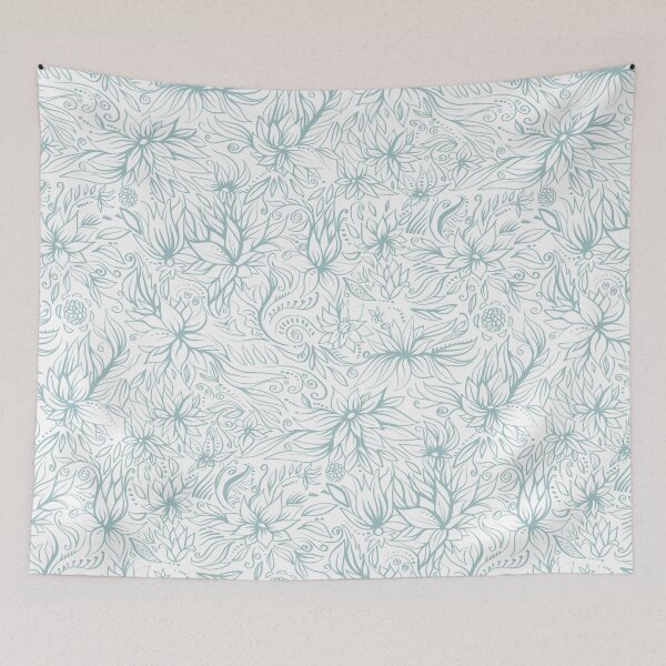 Item preview, Mint blue decorative flowers designed and sold by Olga Lashko.