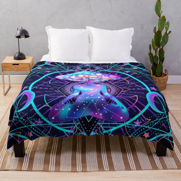 Item preview, Psychedelic seamless pattern with magic mushrooms designed and sold by Golden-Peace.