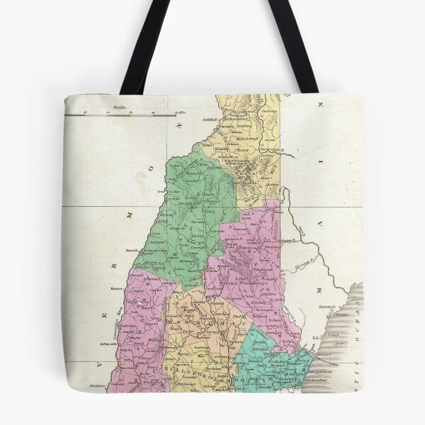 Item preview, Vintage Map of New Hampshire (1827) designed and sold by BravuraMedia.