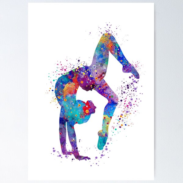 Item preview, Gymnastics Tumbling Watercolor Sports designed and sold by LotusGifts.
