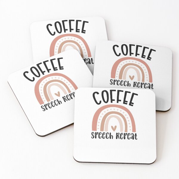 Item preview, Funny Coffee Speech Repeat - Coffee Speech Therapy - Coffee SLP Sign designed and sold by Run to Creations.
